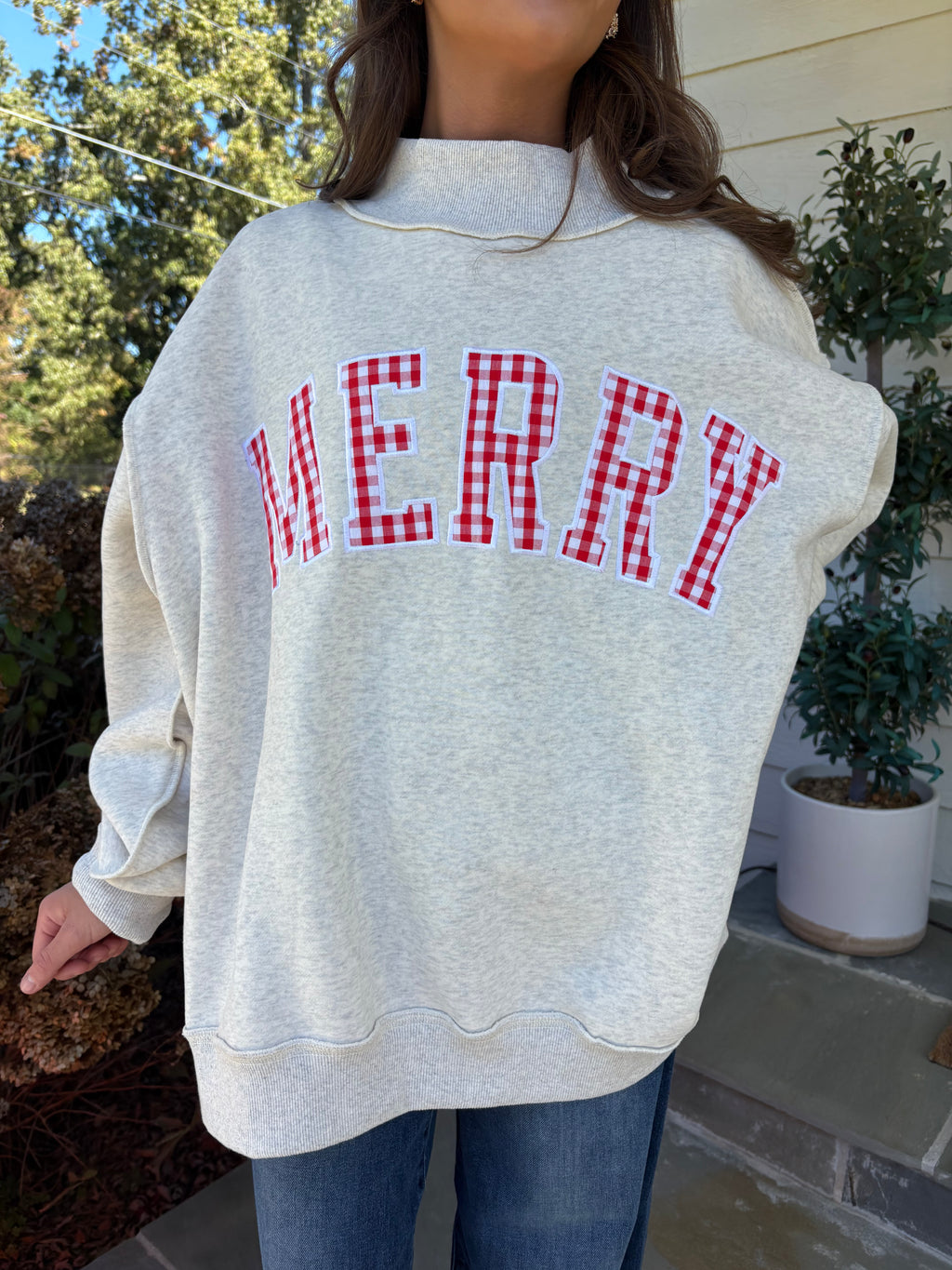 Merry Gingham Sweatshirt