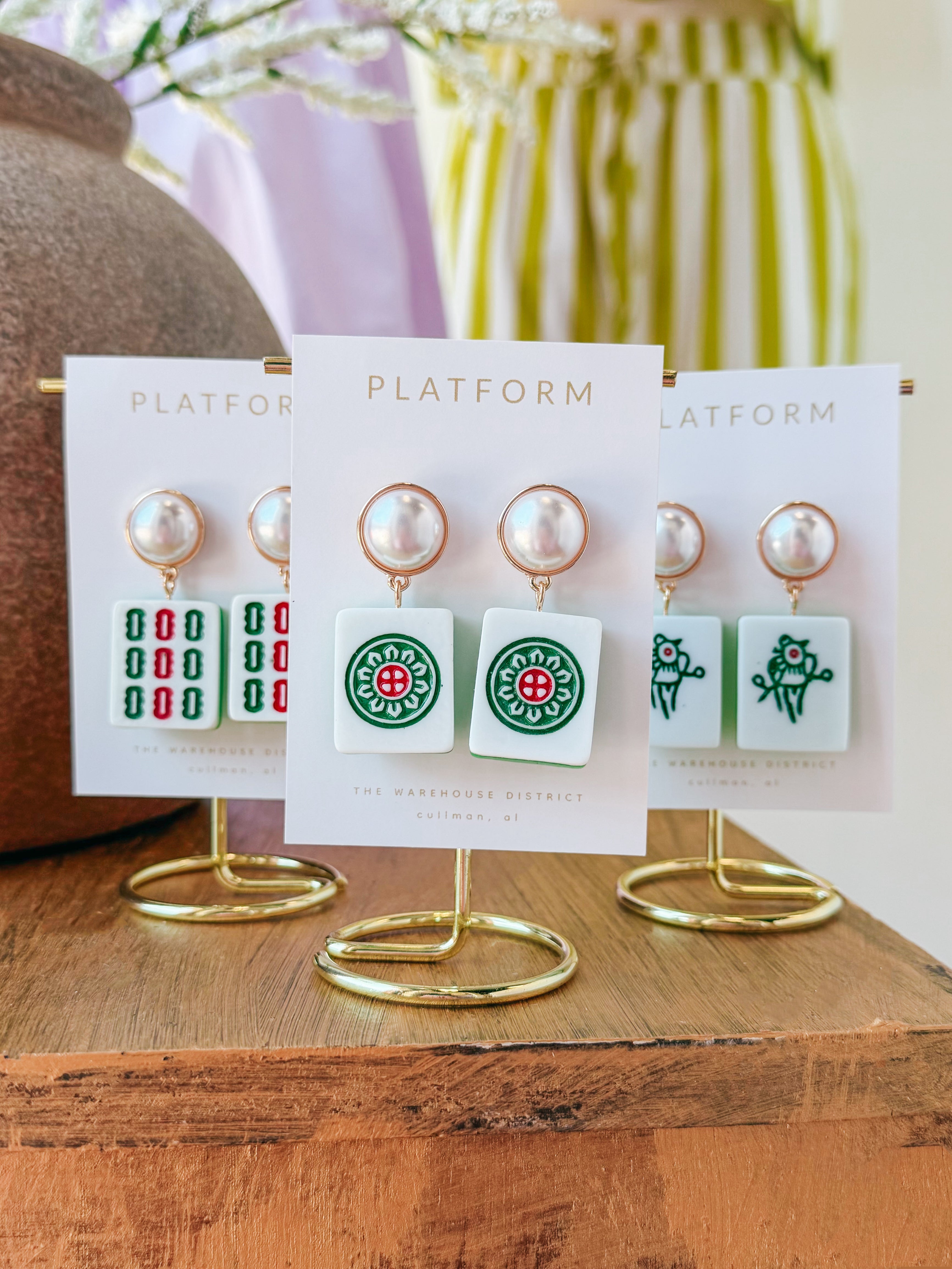Mahjong Earrings