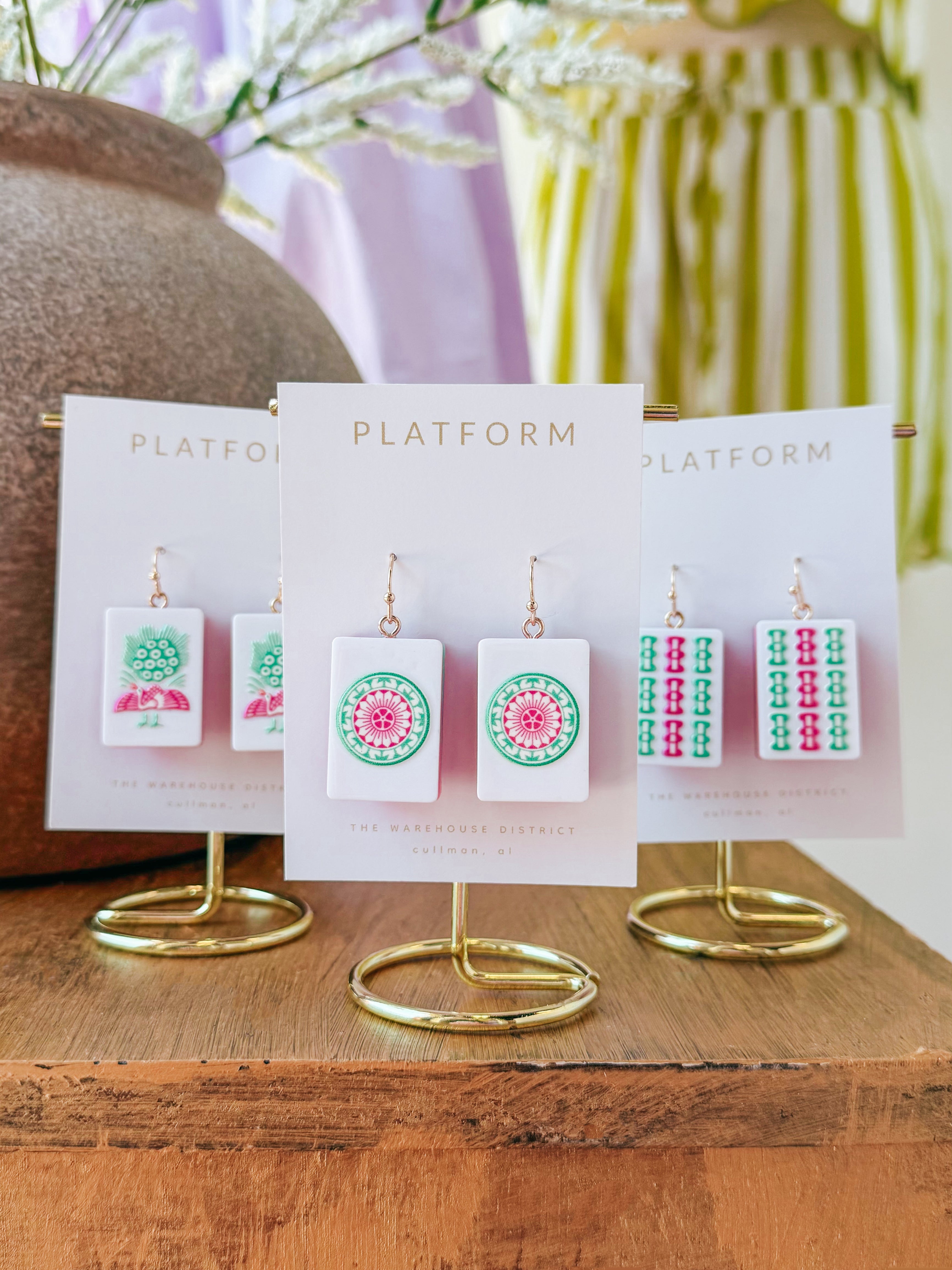 Mahjong Earrings Multi-Color