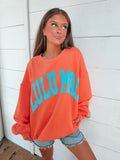 Lulu Mac Orange / Blue Puff Sweatshirt