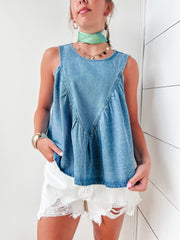 All In Time Denim Blouse