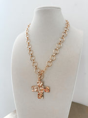 Gold Cross Chunky Necklace