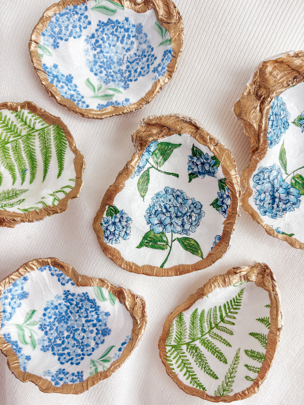 Handmade Oyster Trinket Dishes (Hydrangea)
