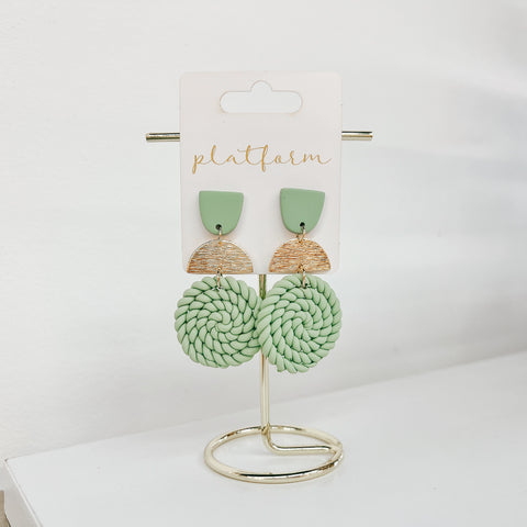 Sage Spiral Dangle Earrings