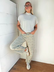 Cleo Leopard Barrel Leg Pant