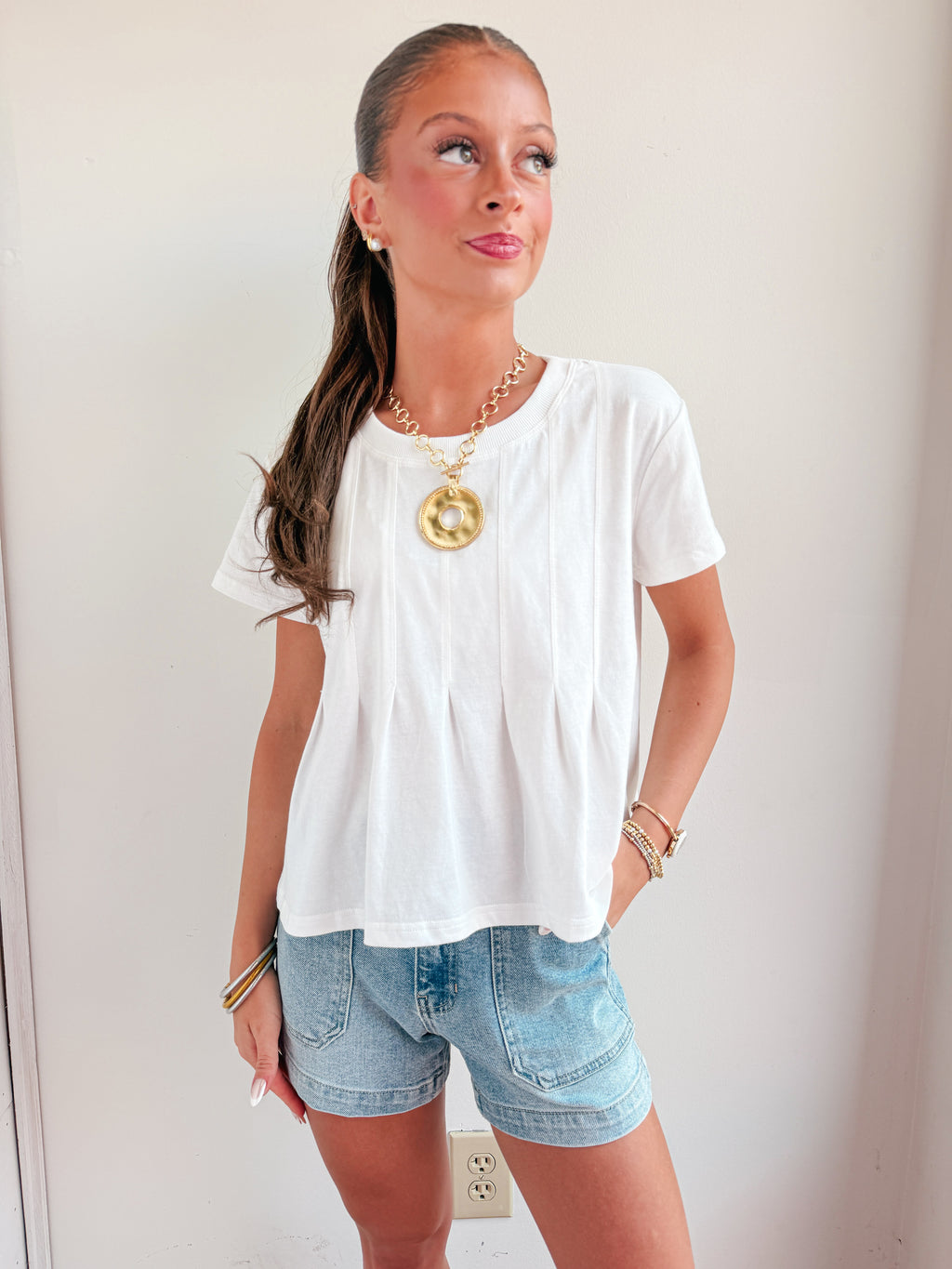 Pleated Swing Tee