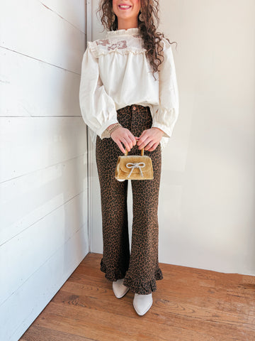 Marie Ruffle Leopard Pants