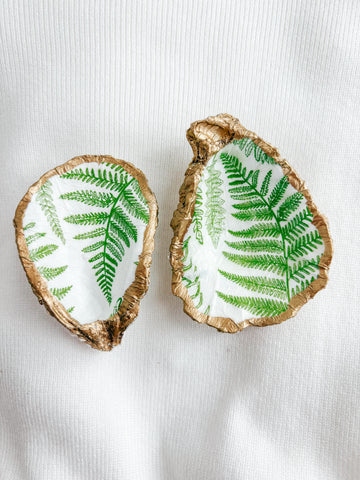 Handmade Oyster Trinket Dishes (Greenery)