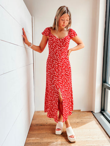To Myself Flower Midi Dress