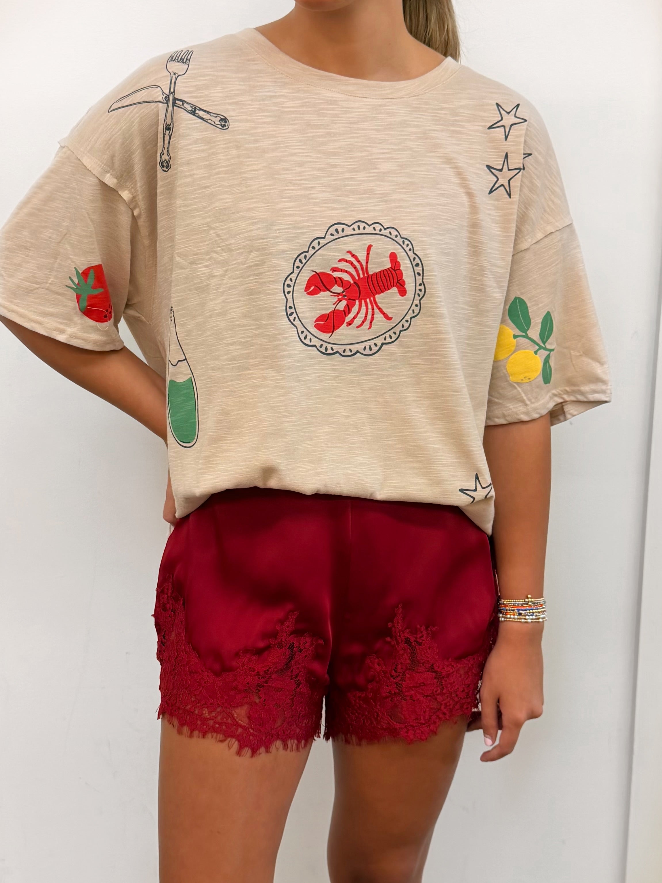 Crimson Kiss Lace Shorts