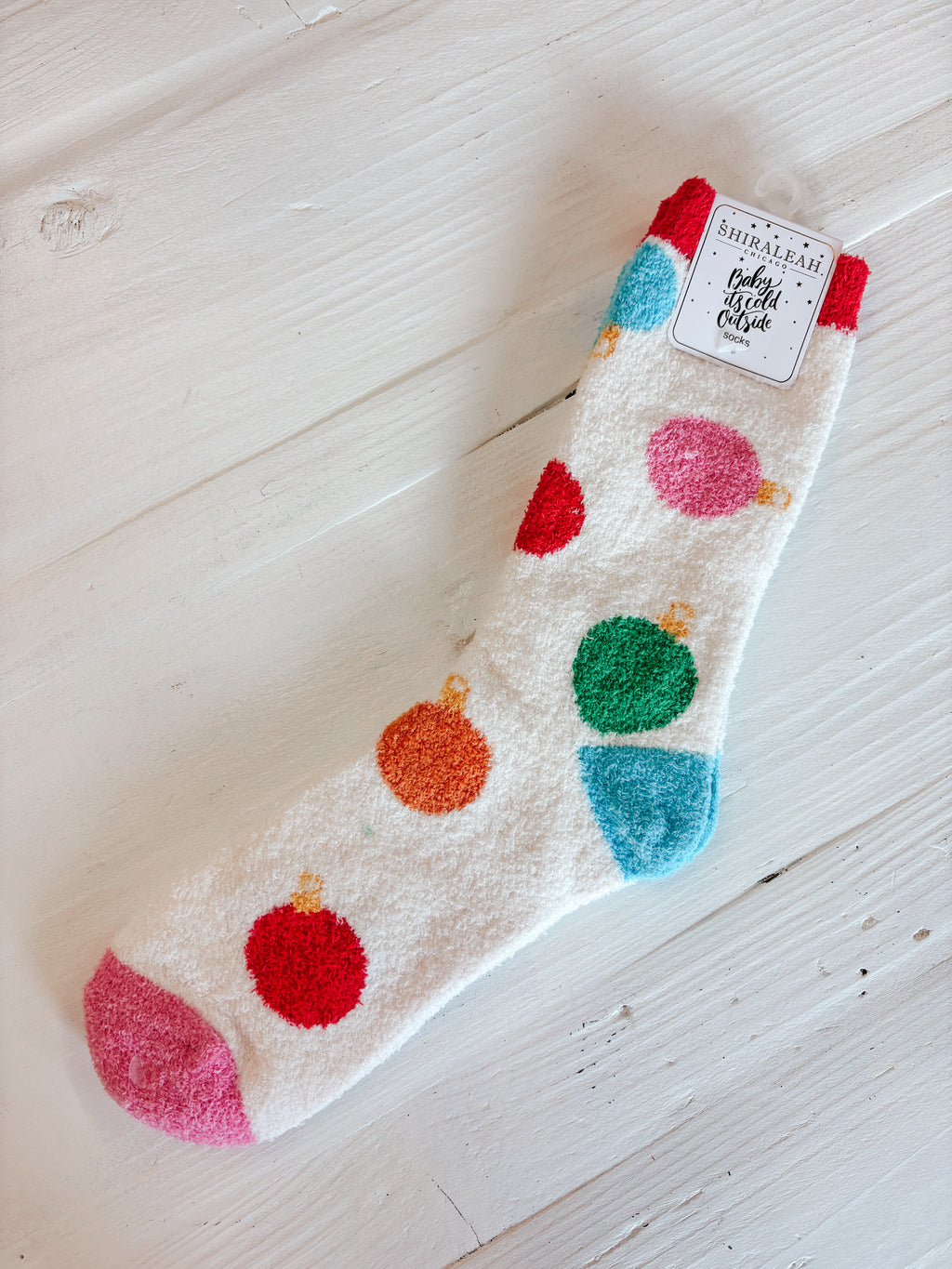 Fuzzy Ornaments Socks