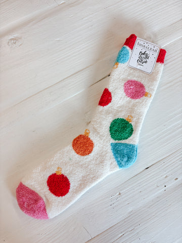 Fuzzy Ornaments Socks