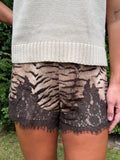 Staying Wild Lace Trim Shorts