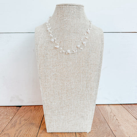 Double White Pearl Necklace