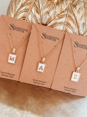 Pearl Initial Necklace