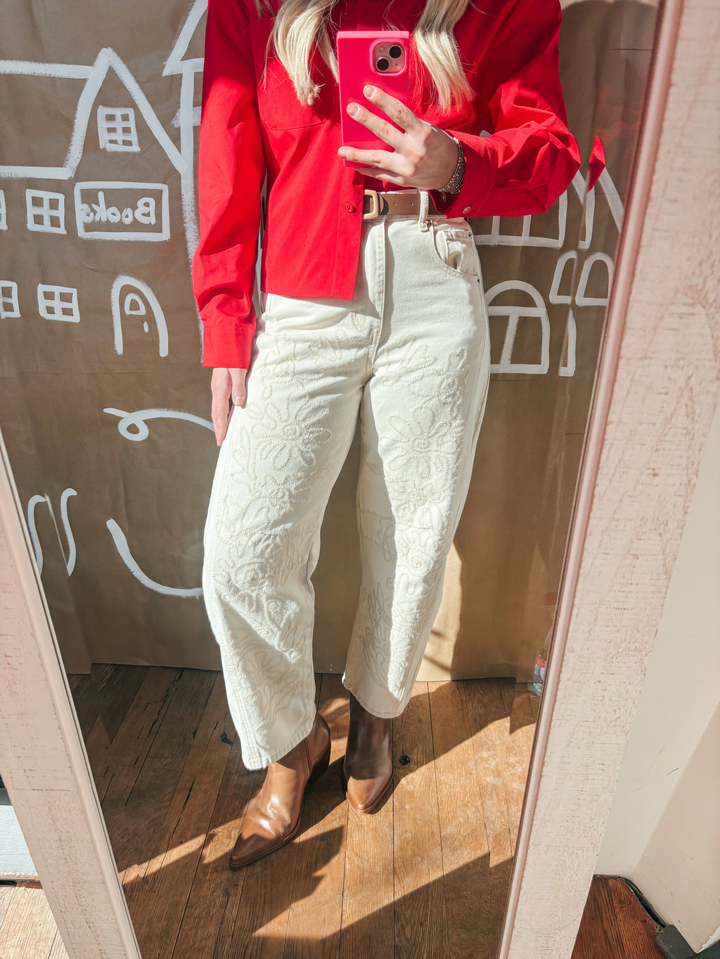 Sandstone Blossom Jeans