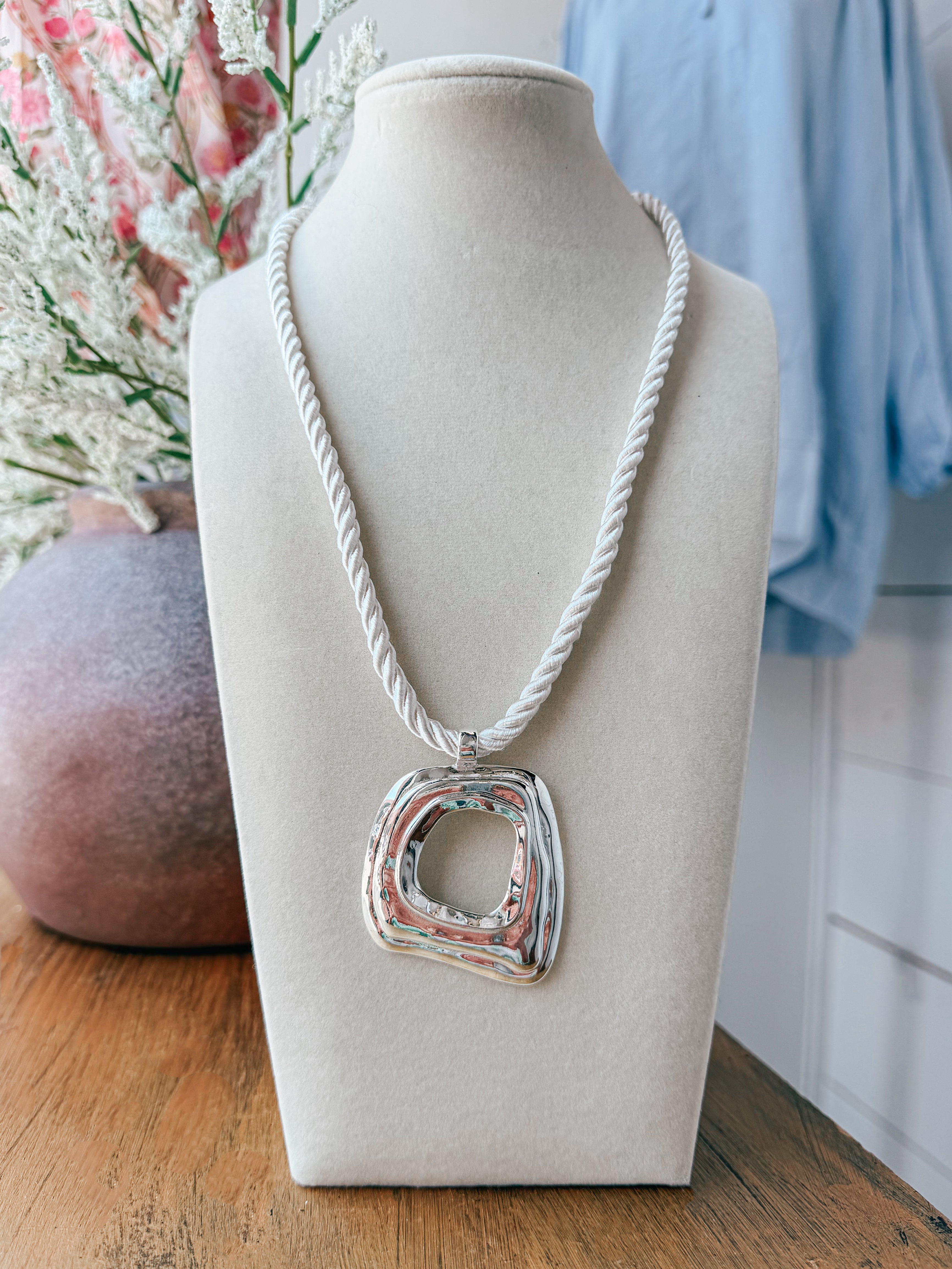 Never Waiting Silver Pendant Necklace