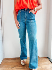 Patch Pocket Wide Leg Flare