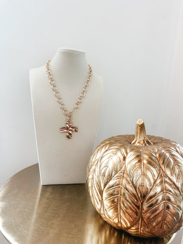 Gold Cross Chunky Necklace