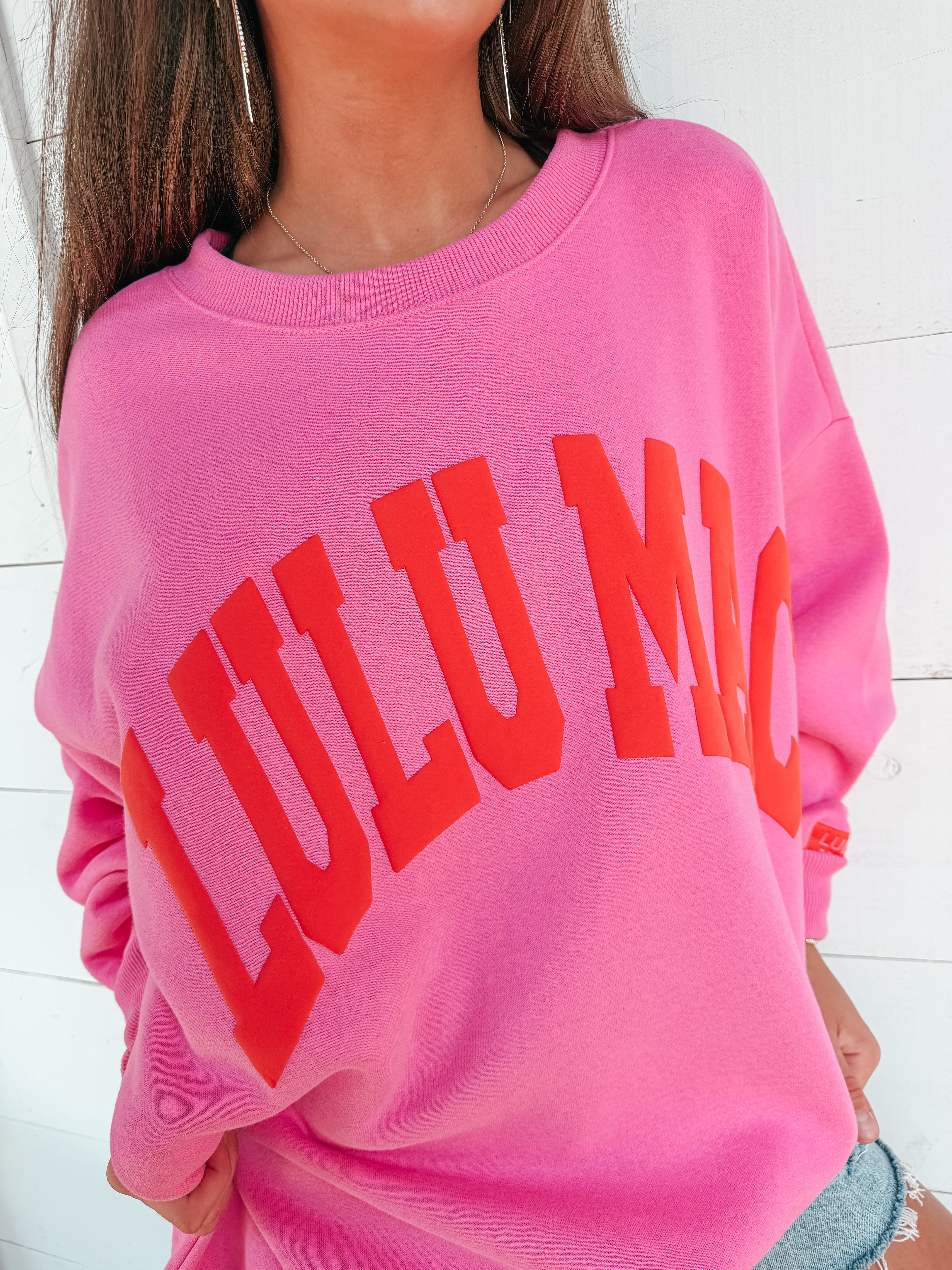 Lulu Mac Pink / Orange Puff Sweatshirt