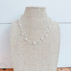 Double White Pearl Necklace