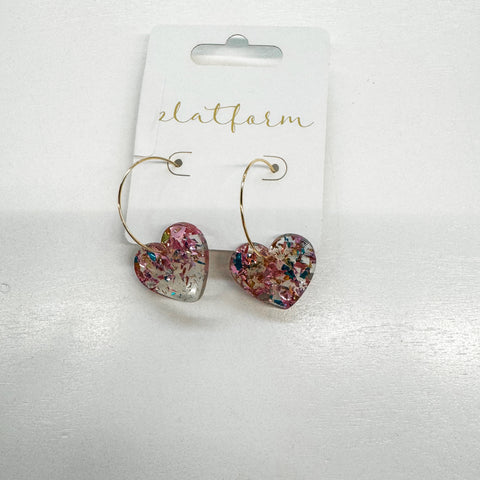 Confetti Heart Earrings