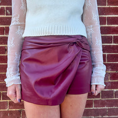 Brynn Leather Skort
