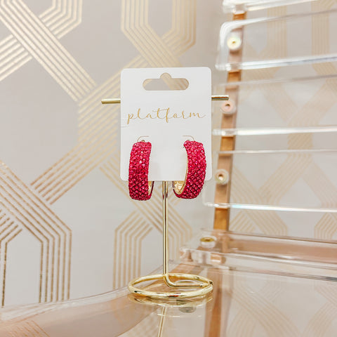 Barbie Pink Rhinestone Hoops