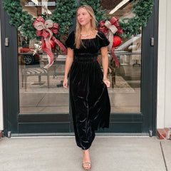 The Caroline Velvet Maxi Dress