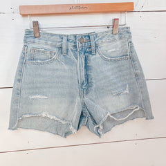 Frayed Hem Denim Shorts