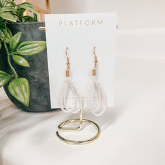 Beaded Oval Earrings