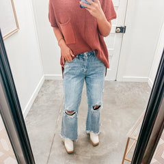 Mid Rise Crop Flare Jean