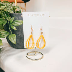 Beaded Oval Earrings