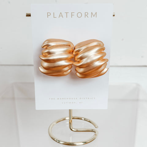 Ruffle Gold Earrings