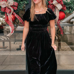The Caroline Velvet Maxi Dress