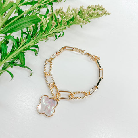 Iridescent Clover Charm Bracelet
