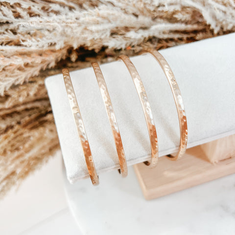 Hammered Gold Bangle