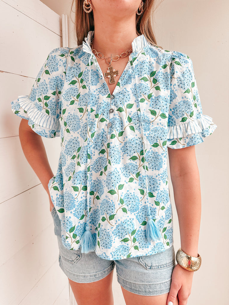 Hydrangea Blues Top