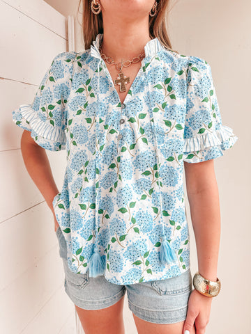 Hydrangea Blues Top