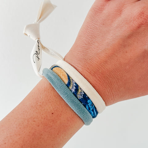 Seamless Hair Tie Blue Cream Bundle