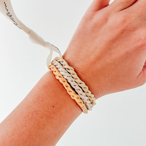 Seamless Hair Tie Yellow Braided Bundle