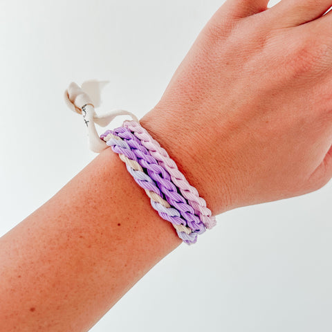 Seamless Hair Tie Purple Braided Bundle