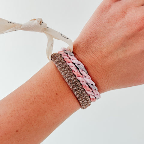 Seamless Hair Tie Pink Braided Bundle