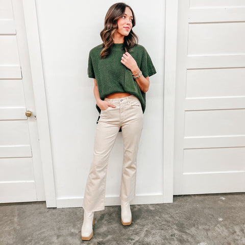Kick Flare Cream Jeans