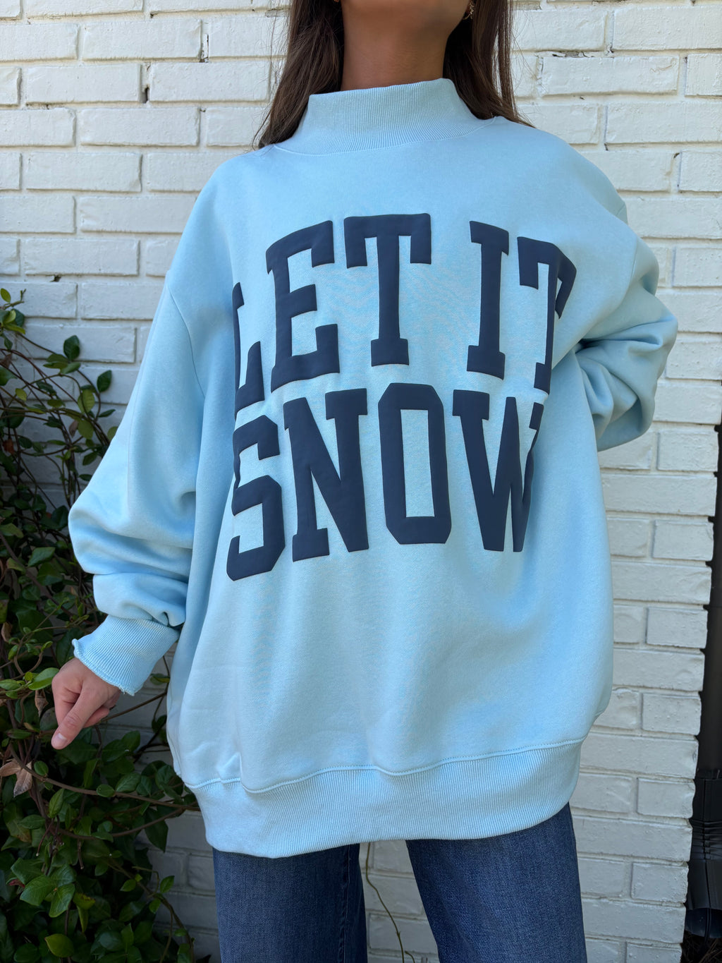 Let It Snow Puff Letter Sweatshirt
