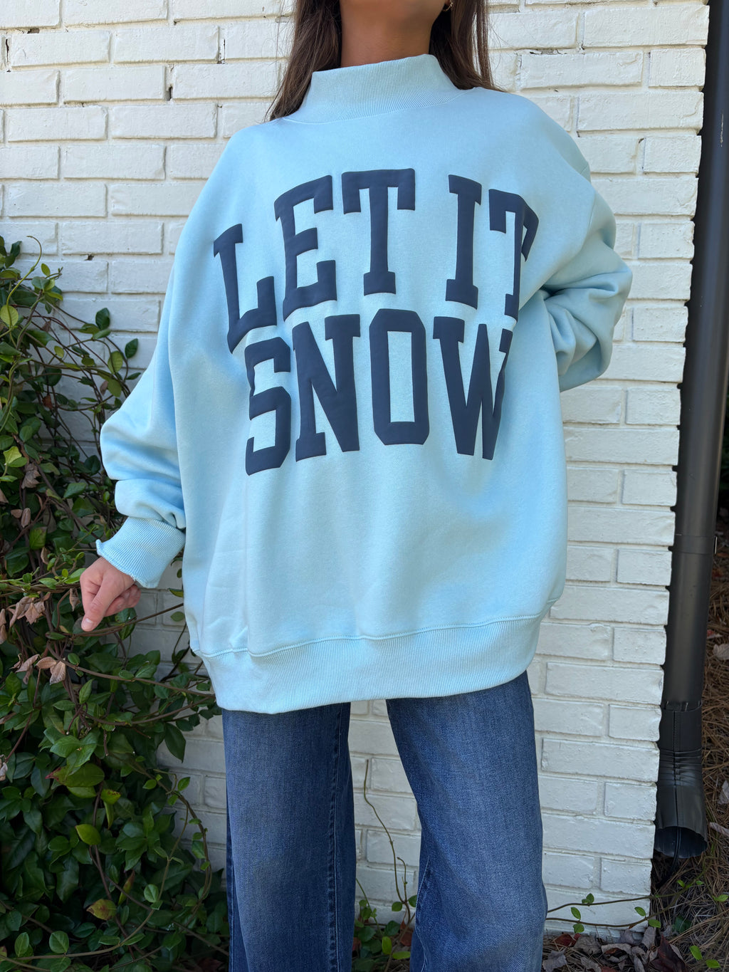 Let It Snow Puff Letter Sweatshirt