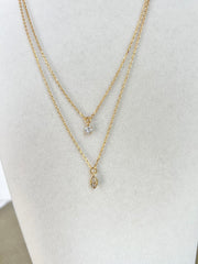 Gold Dipped Double Charm Necklace