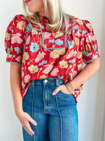 Turning Page Floral Top