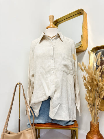 Beige Lane Button Up
