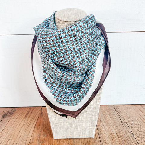 Blue Patterned Neck Scarf
